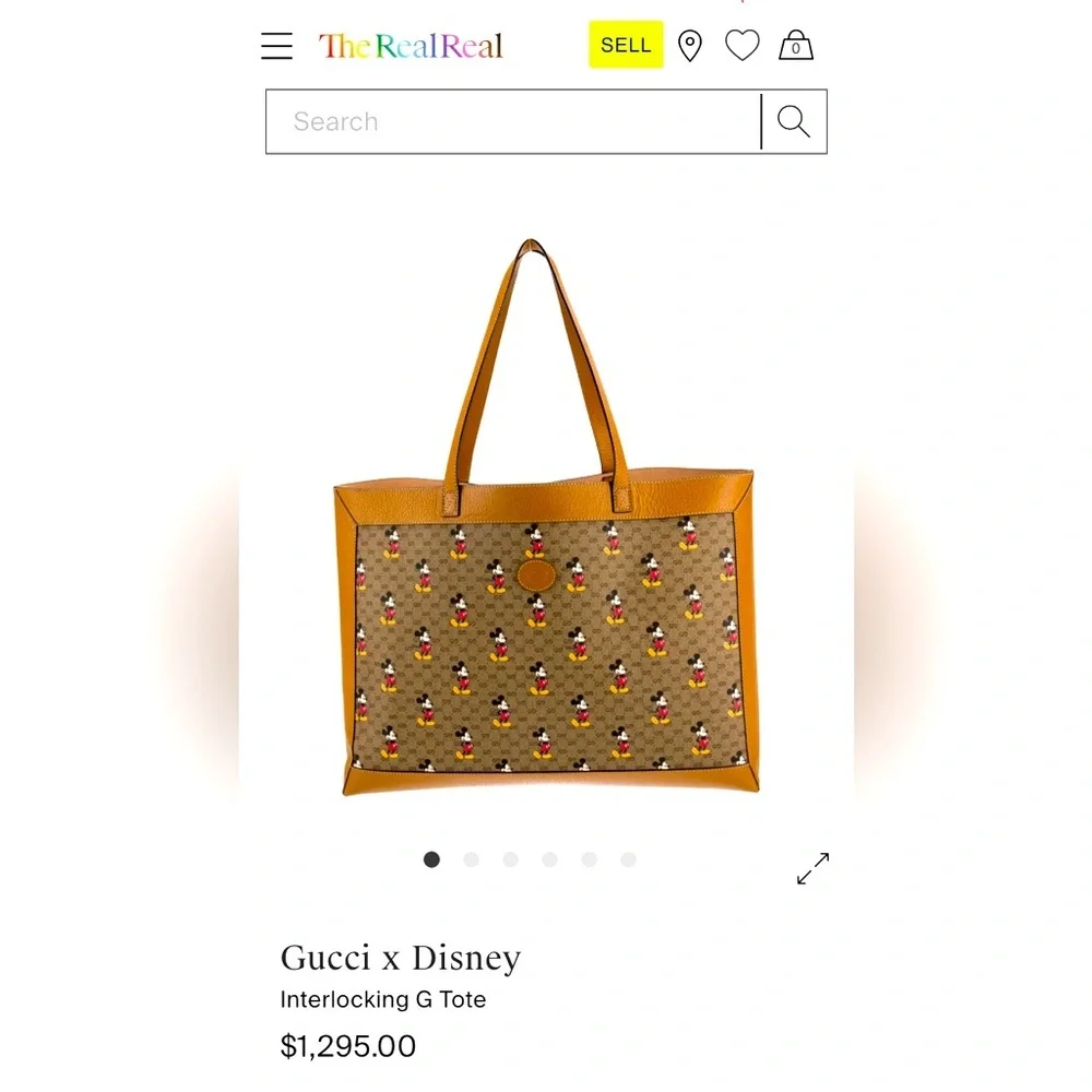 PURSE: Beige & Tan Large Tote w/Characters, EUC